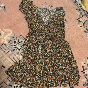 Forever 21 Kids Floral Dress - Black and Multicolor
